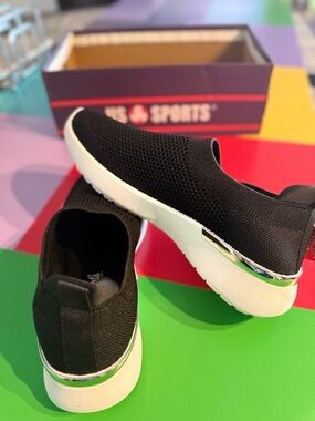 Slip-On Knit Sneakers for Women - Black